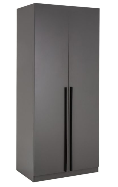 An Image of Habitat Munich 2 Door Wardrobe - Anthracite