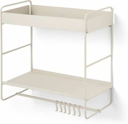An Image of Isolde 2 Tier Interchangeable Wall Mounted Storage Unit, Putty