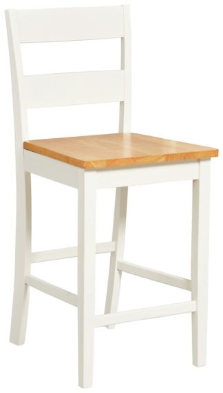 An Image of Habitat Chicago Bar Stool - Oak and Cream