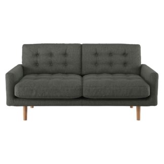 An Image of Habitat Fenner 2 Seater Fabric Sofa - Charcoal