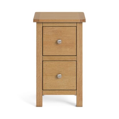 An Image of Bromley Oak Slim Bedside Table Brown