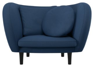 An Image of Habitat Arya Navy Blue Fabric Armchair