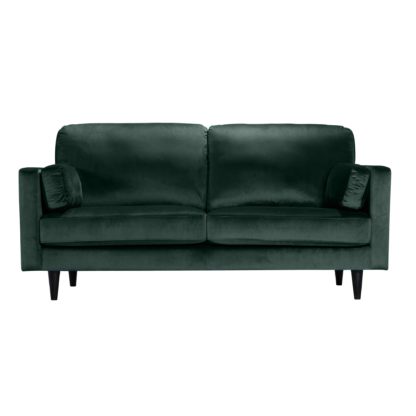 An Image of Sheldon Velvet 2 Seater Sofa Blue