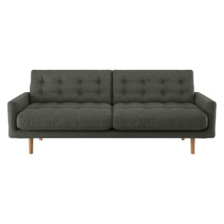 An Image of Habitat Fenner 3 Seater Fabric Sofa - Charcoal