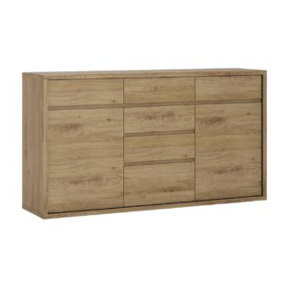 An Image of Clifford 2 Door 6 Drawer Sideboard - Oak Effect