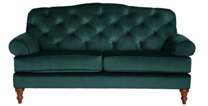 An Image of Habitat Valerie 2 Seater Velvet Sofa - Peacock