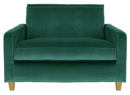 An Image of Habitat Chester Velvet Cuddle Chair - Emerald Green