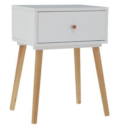 An Image of Habitat Otto 1 Drawer Bedside Table - White