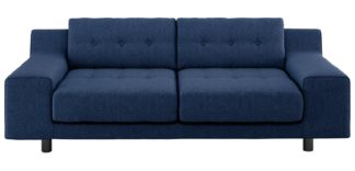 An Image of Habitat Hendricks 3 Seater Fabric Sofa - Blue