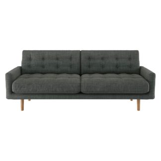 An Image of Habitat Fenner 3 Seater Fabric Sofa - Charcoal