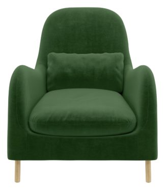 An Image of Habitat Smithfield Moss Green Velvet Armchair