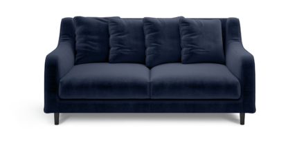 An Image of Habitat Swift 2 Seater Velvet Sofa - Dark Blue