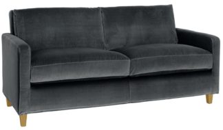 An Image of Habitat Chester 2 Seater Velvet Sofa - Dark Grey