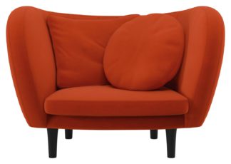 An Image of Habitat Arya Orange Velvet Armchair