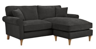 An Image of Habitat William Reversible Corner Fabric Chaise -Charcoal