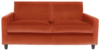 An Image of Habitat Chester 2 Seater Velvet Sofa - Orange