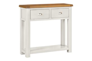 An Image of Habitat Kent 2 Drawer Console Table - Light Grey