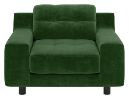 An Image of Habitat Hendricks Moss Green Velvet Armchair