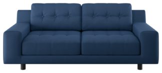 An Image of Habitat Hendricks 2 Seater Fabric Sofa - Navy