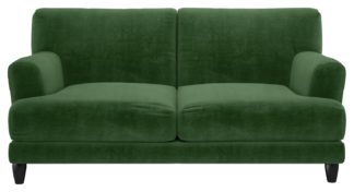 An Image of Habitat Askem 2 Seater Velvet Sofa - moss Green