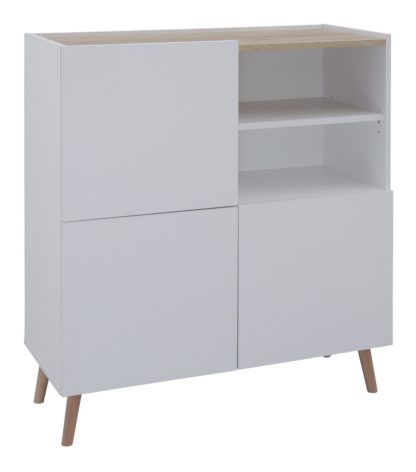 An Image of Habitat Skandi 3 Door Sideboard - White Two Tone