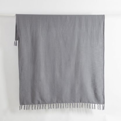 An Image of Cotton Slub Throw Grey