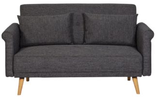 An Image of Habitat Evie 2 Seater Fabric Sofa in a Box - Charcoal