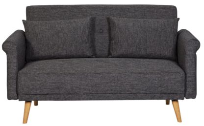 An Image of Habitat Evie 2 Seater Fabric Sofa in a Box - Charcoal