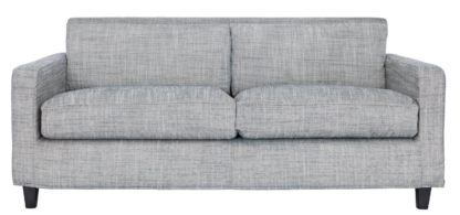 An Image of Habitat Chester 3 Seater Fabric Sofa - Black and White