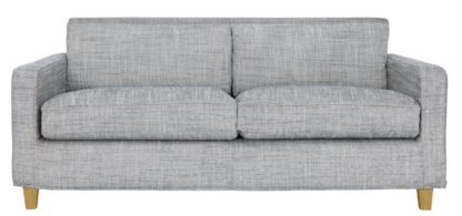 An Image of Habitat Chester 3 Seater Fabric Sofa - Black and White