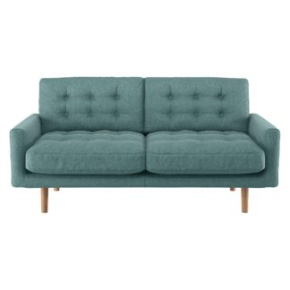 An Image of Habitat Fenner 2 Seater Fabric Sofa - Teal