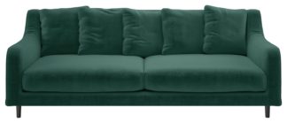 An Image of Habitat Swift 3 Seater Velvet Sofa - Emerald Green