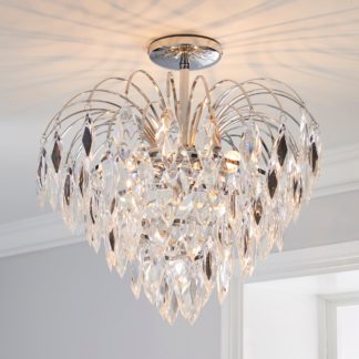 An Image of Parla 3 Light Jewels Semi-Flush Ceiling Fitting Chrome