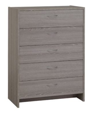 An Image of Argos Home Seville 5 Drawer Chest - Grey Oak Effect