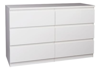 An Image of Habitat Jenson Gloss 3+3 Drawer Chest - White