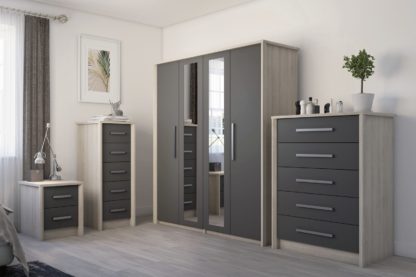 An Image of Lancaster 3 Door Mirror Wardrobe - Grey