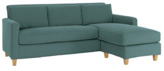 An Image of Habitat Chester 3 Seater Reversible Fabric Chaise Sofa Teal