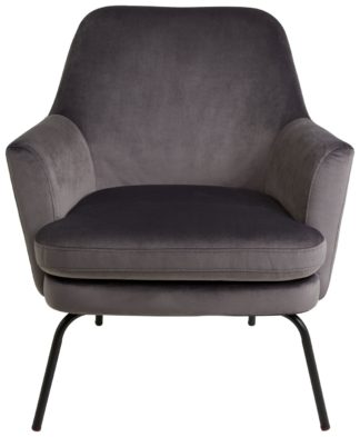 An Image of Habitat Celine Velvet Accent Chair - Grey