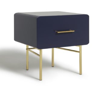 An Image of Habitat Wilderness 1 Drawer Bedside Table - Blue