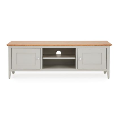 An Image of Freya Wide TV Stand Grey and Brown