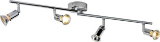 An Image of Argos Home Cromer 4 Spotlight Ceiling Bar - Chrome Plated