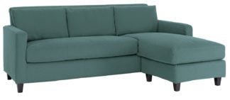 An Image of Habitat Chester 3 Seater Reversible Fabric Chaise Sofa Teal