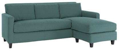 An Image of Habitat Chester 3 Seater Reversible Fabric Chaise Sofa Teal