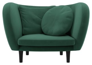 An Image of Habitat Arya Green Velvet Armchair