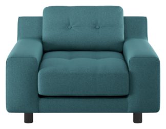 An Image of Habitat Hendricks Teal Fabric Armchair