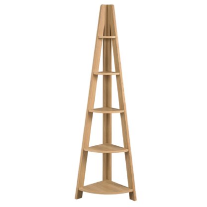 An Image of Tiva Corner Ladder Shelf Brown