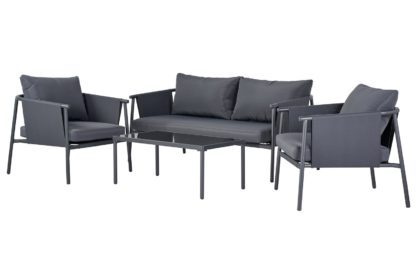 An Image of Argos Home Komoe Steel Sofa Set - Grey