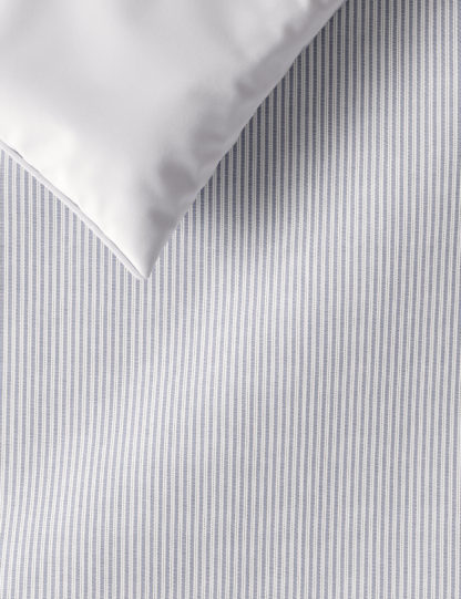 An Image of M&S Percale Striped Bedding Set