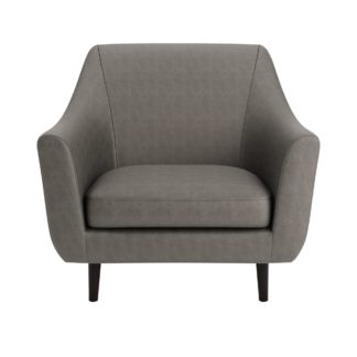 An Image of Eddie Distressed Faux Leather Tub Chair Grey