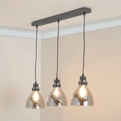 An Image of Brogan Gunmetal 3 Light Bar Ceiling Fitting Grey